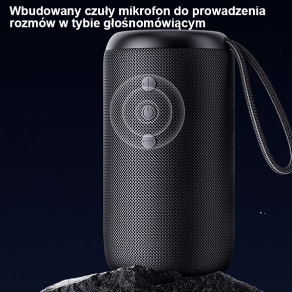 USAMS Hangszóró YC Series Bluetooth 5.0 10W vízálló vezeték nélküli hangszóró nyakpánttal fekete YC011YX01(US-YC011)