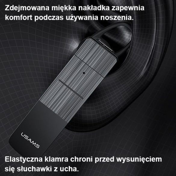 USAMS fülhallgató Bluetooth 5.0 BT2 fekete BHUBT201 (USAMS-BT2)