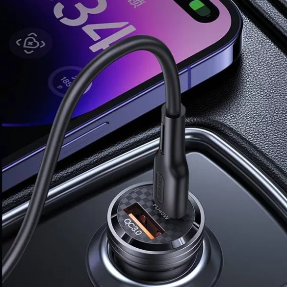 USAMS töltő C35 USB+USB-C 45W-os gyorstöltés fekete CC175CC01 (US-CC175)