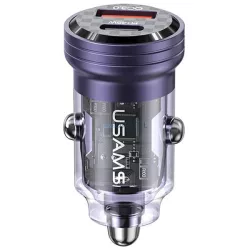   USAMS töltő C35 USB+USB-C 45W-os gyorstöltés lila CC175CC02 (US-CC175)