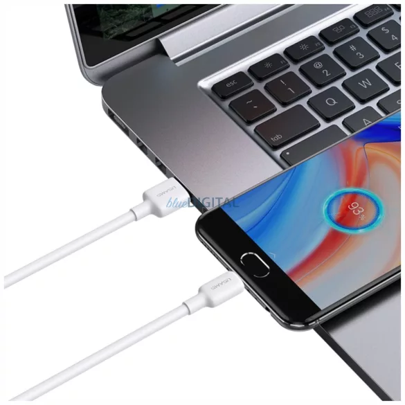 Kábel USAMS US-SJ603 U84 3A USB-C USB-A 3m fehér