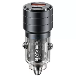   USAMS töltő C36 USB+USB-C 95W gyorstöltés fekete CC176CC01 (US-CC176)