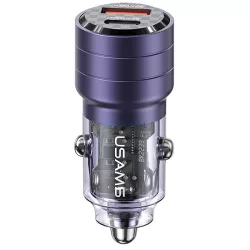   USAMS töltő C36 USB+USB-C 95W-os gyorstöltés lila CC176CC02 (US-CC176)
