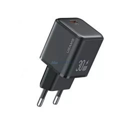   USAMS X-ron Series hálózati töltő 1xUSB-C PD 30W 3A PD3.0 gyorstöltés CC186TC - fekete