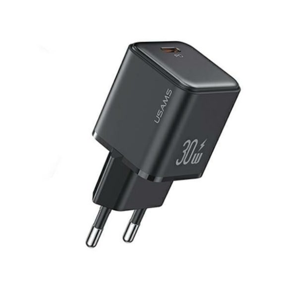 USAMS  1xUSB-C PD30W 3A (csak fej) PD3.0 gyorstöltés fekete X-ron Series CC186TC01 (US-CC186)