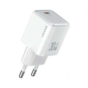 USAMS  1xUSB-C PD30W 3A (csak fej) PD3.0 gyorstöltő fehér X-ron Series CC186TC02 (US-CC186)