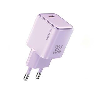 USAMS  1xUSB-C PD30W 3A (csak fej) PD3.0 gyors töltés lila X-ron Series CC186TC03 (US-CC186)