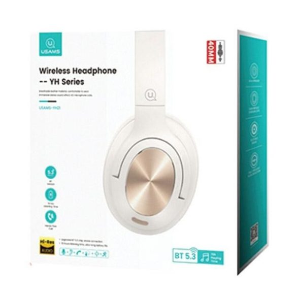 USAMS fejhallgató Bluetooth 5.3 US-YH Series bézs TDLYEJYS02 (USAMS-YH21)