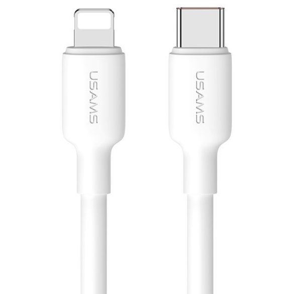 USAMS hálózati töltés 1xUSB-C PD20W PD3.0 gyorstöltő US-CC183 + USB-C/Lightning kábel US-SJ610 fehér,y YX Series YXXLOGTC03