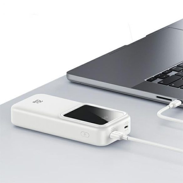 USAMS CD213 X-chel Series powerbank beépített Type-C és Lightning kábellel 30000mAh 20W QC3.0 PD - fekete