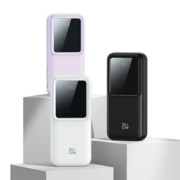 USAMS CD213 X-chel Series powerbank beépített Type-C és Lightning kábellel 30000mAh 20W QC3.0 PD - fekete