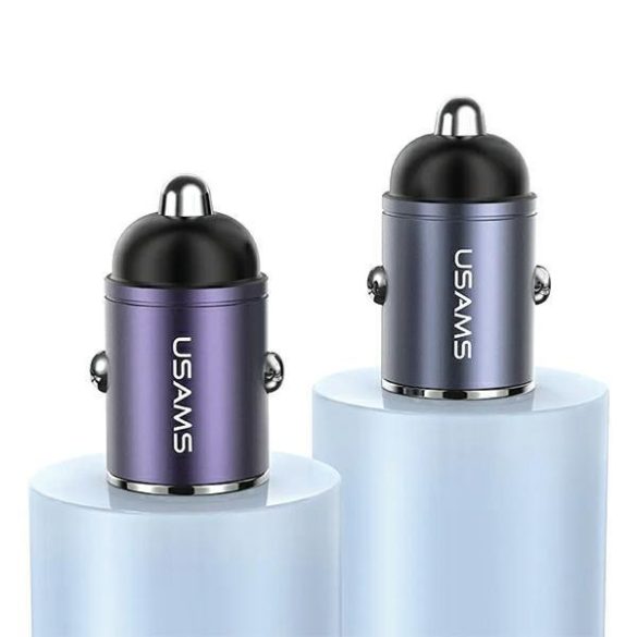 USAMS töltő 1xUSB+1xUSB-C C38 30W PD gyorstöltő integrált acélgyűrűvel CC206CC01 (US-CC206)