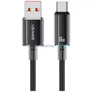 Kábel USAMS Cloud Series US-SJ658 6A USB-A USB-C 1,2m fekete