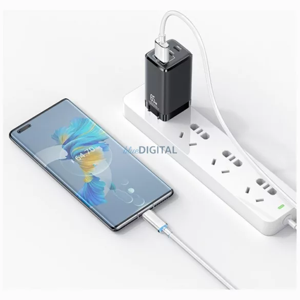Kábel USAMS Cloud Series US-SJ658 6A USB-A USB-C 1,2m fekete