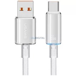   Kábel USAMS Cloud Series US-SJ658 6A USB-A USB-C 1,2m fehér