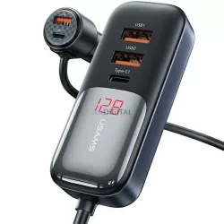   USAMS töltő C40 3xUSB+2xUSB-C 165W PD+QC gyorstöltés fekete CC213CC01 (US-CC213)
