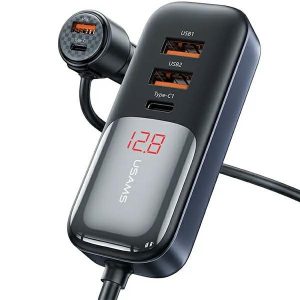 USAMS töltő C40 3xUSB+2xUSB-C 165W PD+QC gyorstöltés fekete CC213CC01 (US-CC213)