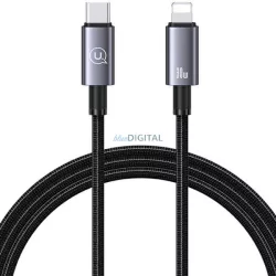   USAMS USB-C Lightning 30W 1.2m gyors töltő acél kábel SJ662USB01 (US-SJ662)