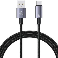   USAMS USB-ről USB-C 3A 1.2m gyors töltő acél kábel SJ663USB01 (US-SJ663)