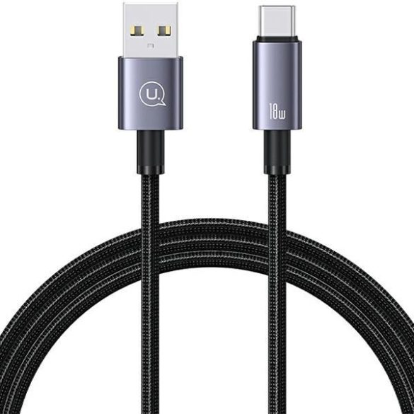 USAMS USB-ről USB-C 3A 1.2m gyors töltő acél kábel SJ663USB01 (US-SJ663)