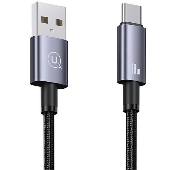 USAMS USB-ről USB-C-re USB-C 3A 2m gyors töltő acél kábel SJ666USB01 (US-SJ666)