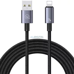   USAMS USB Lightning 2.4A 1.2m gyors töltő acél kábel SJ667USB01 (US-SJ667)