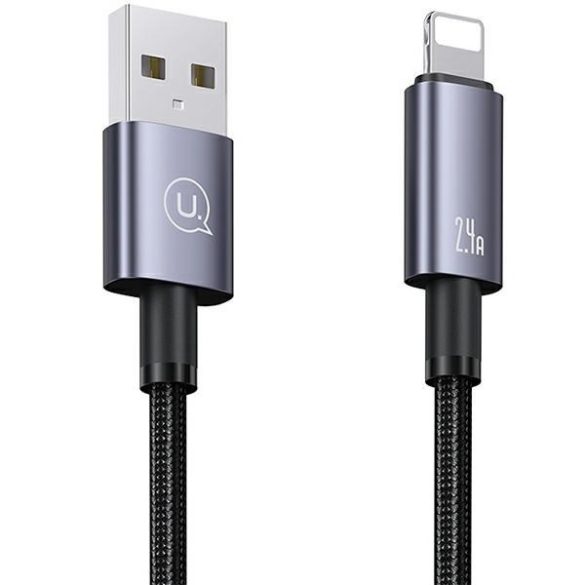 USAMS USB Lightning 2.4A 1.2m gyors töltő acél kábel SJ667USB01 (US-SJ667)