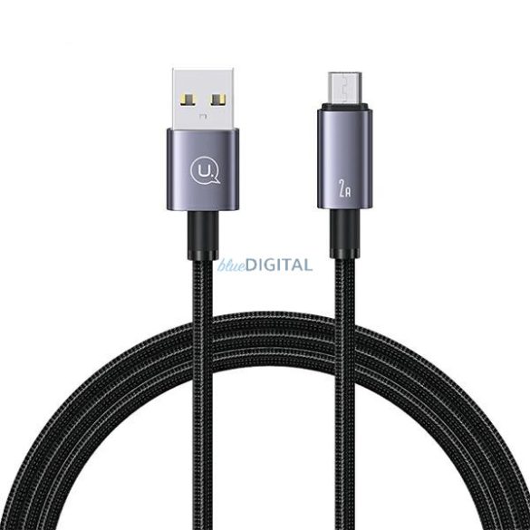 USAMS USB-Micro-USB 2A 1.2m gyors töltő acél kábel SJ668USB01 (US-SJ668)