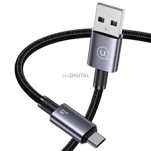 USAMS USB-Micro-USB 2A 1.2m gyors töltő acél kábel SJ668USB01 (US-SJ668)