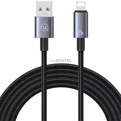   USAMS USB Lightning 2.4A 2m gyors töltő acél kábel SJ669USB01 (US-SJ669)