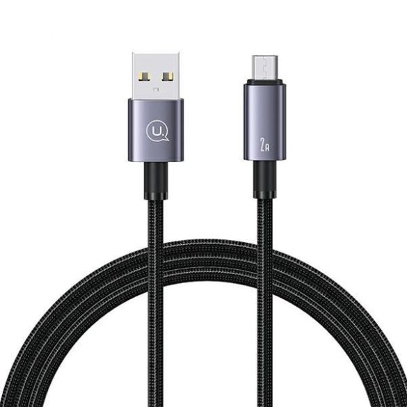 USAMS USB-Micro-USB 2A 2m gyors töltő acél kábel SJ670USB01 (US-SJ670)