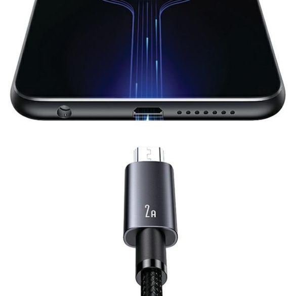 USAMS USB-Micro-USB 2A 2m gyors töltő acél kábel SJ670USB01 (US-SJ670)