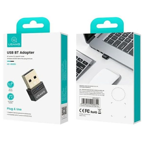 USAMS USB Bluetooth adapter fekete ZB285SPQ01 (US-ZB285)