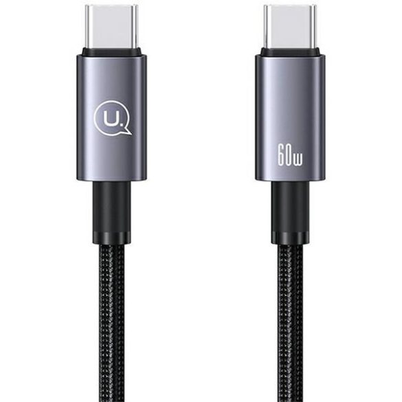 USAMS USB-C USB-C 60W kábel 0,25m gyors töltő acél SJ678USB01 (US-SJ678)