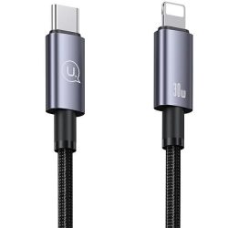   USAMS USB-C Lightning 30W 0.25m gyors töltő acél kábel SJ679USB01 (US-SJ679)