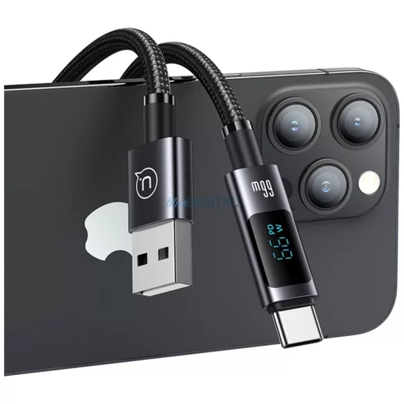 Kábel USAMS Sufeng sorozat US-SJ673 66W 6A gyors töltés USB-C - USB-A 1,2m matt