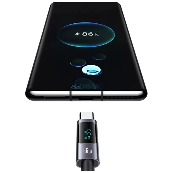 Kábel USAMS Sufeng sorozat US-SJ673 66W 6A gyors töltés USB-C - USB-A 1,2m matt