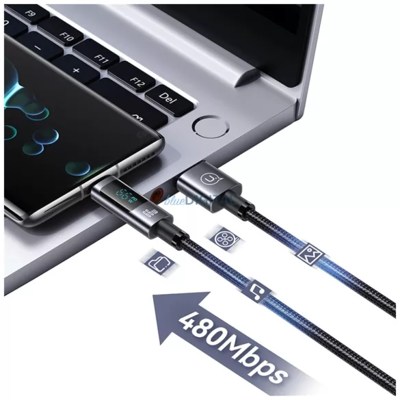Kábel USAMS Sufeng sorozat US-SJ673 66W 6A gyors töltés USB-C - USB-A 1,2m matt