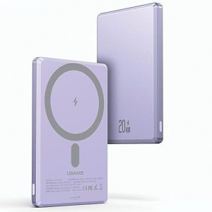 USAMS 10KCD22002 induktív powerbank 5000mAh 20W - lila