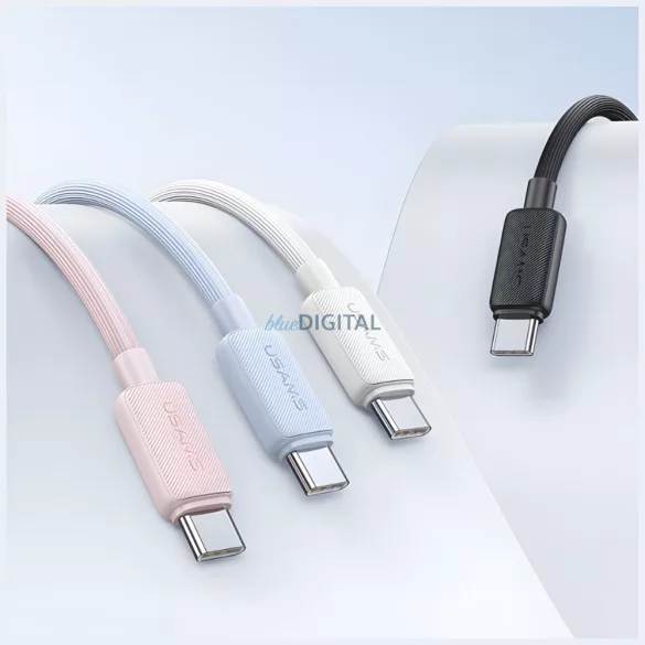 Kábel USAMS KY sorozat US-SJ691 60W USB-C USB-C-re 1m fehér