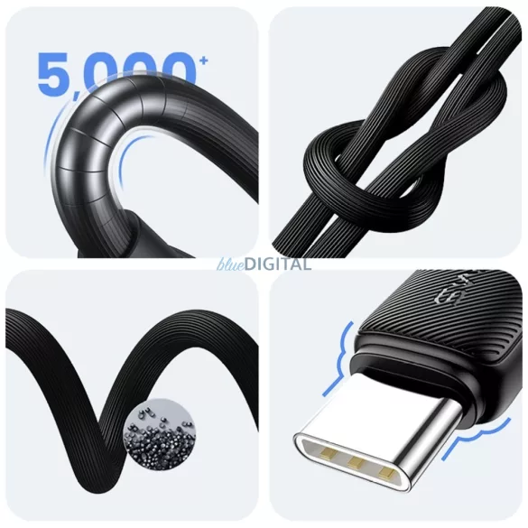 Kábel USAMS KY sorozat US-SJ693 3A USB-C USB-A 2m fehér