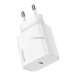   USAMS fali töltő 1xUSB-C T65 PD20W (csak a fejrész) PD gyors töltő, fehér CC226TC01 (US-CC226)