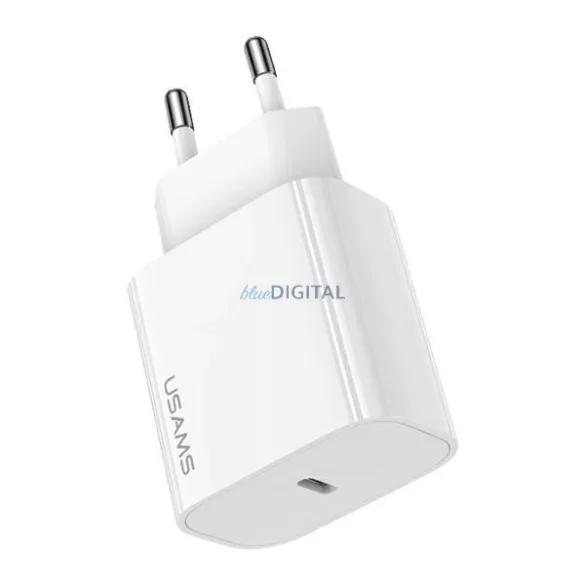 USAMS fali töltő 1xUSB-C T65 PD20W (csak a fejrész) PD gyors töltő, fehér CC226TC01 (US-CC226)