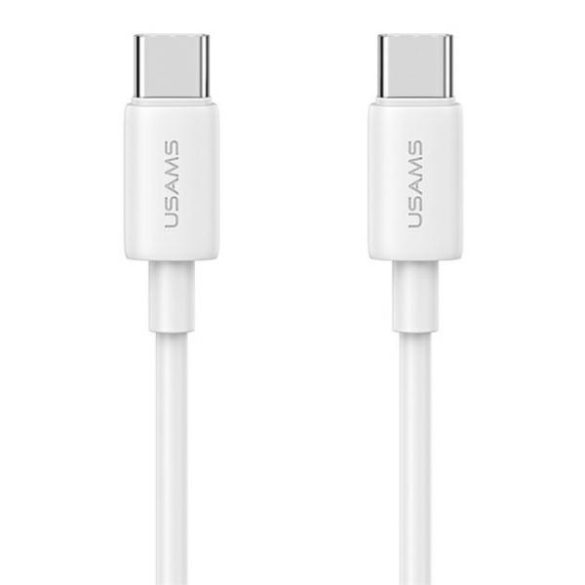 USAMS T65 Yi Series hálózati töltő 1xUSB-C csatlakozással és Type-C - Type-C kábellel PD 20W - fehér