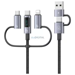   USAMS US-SJ713 Sufeng Series USB-A/Type-C - Type-C/Lightning/micro USB kábel 60W 1.2m - fekete