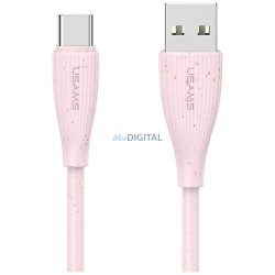   Kábel USAMS Green Series SJ714 18W 3A USB-A USB-C 1m rózsaszínűre