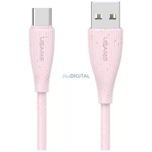 Kábel USAMS Green Series SJ714 18W 3A USB-A USB-C 1m rózsaszínűre