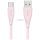 Kábel USAMS Green Series SJ714 18W 3A USB-A USB-C 1m rózsaszínűre