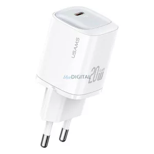 USAMS CC248 20 W-os GaN USB-CFast töltő, HC Series, fehér, CC248TC02