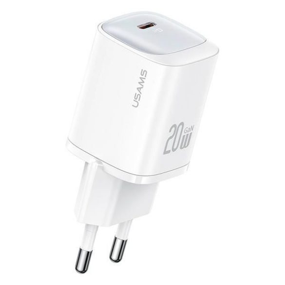 USAMS CC248 HC Series hálózati töltő 1xUSB-C csatlakozással 20W GaN - fehér